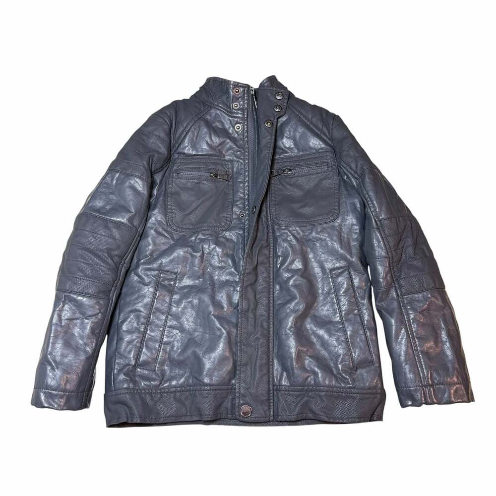 Urban Republic Faux Leather Jacket Size 8 Gray Moto Motorcycle